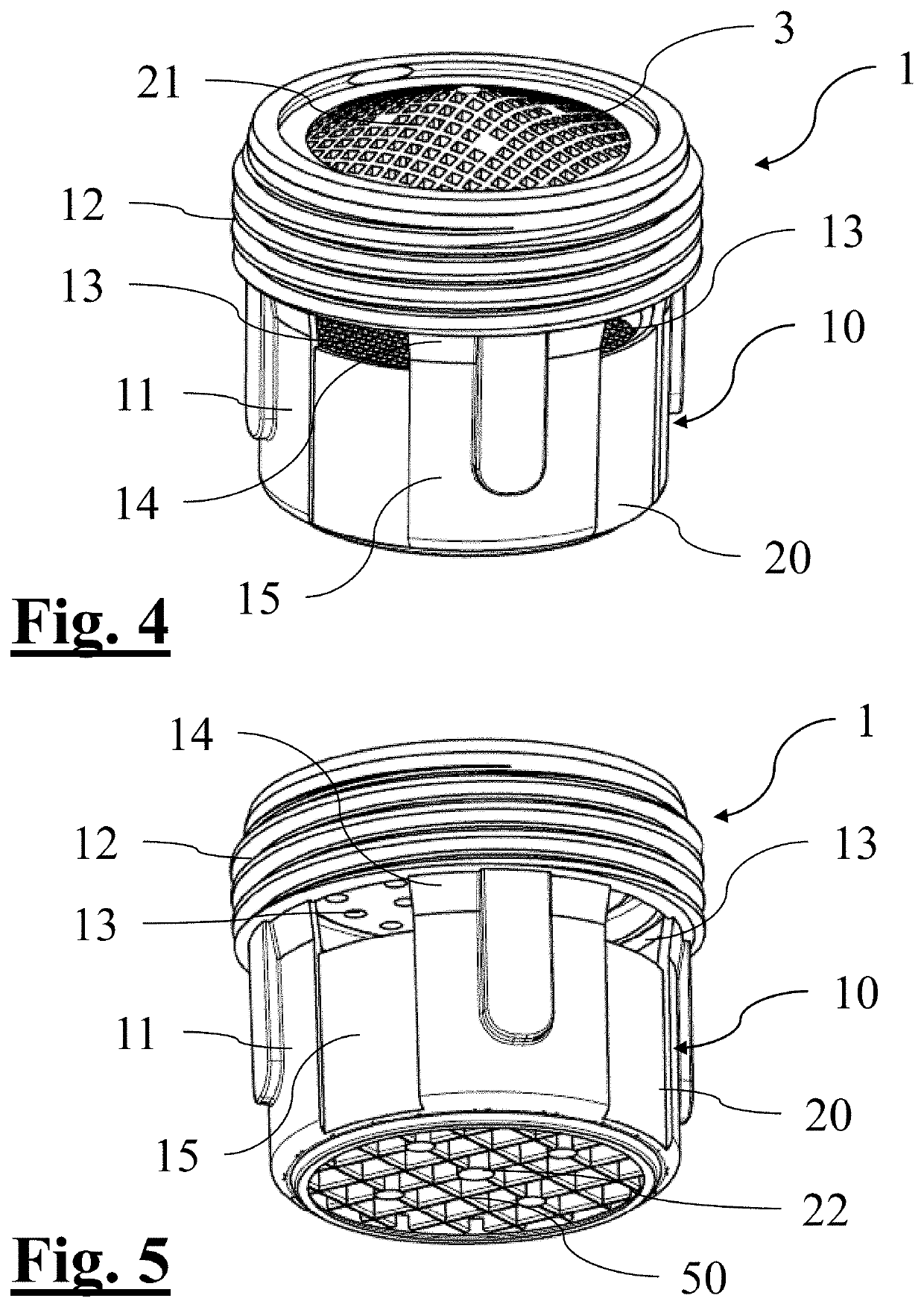 Faucet assembly with aerator cartridge and method for mounting said assembly