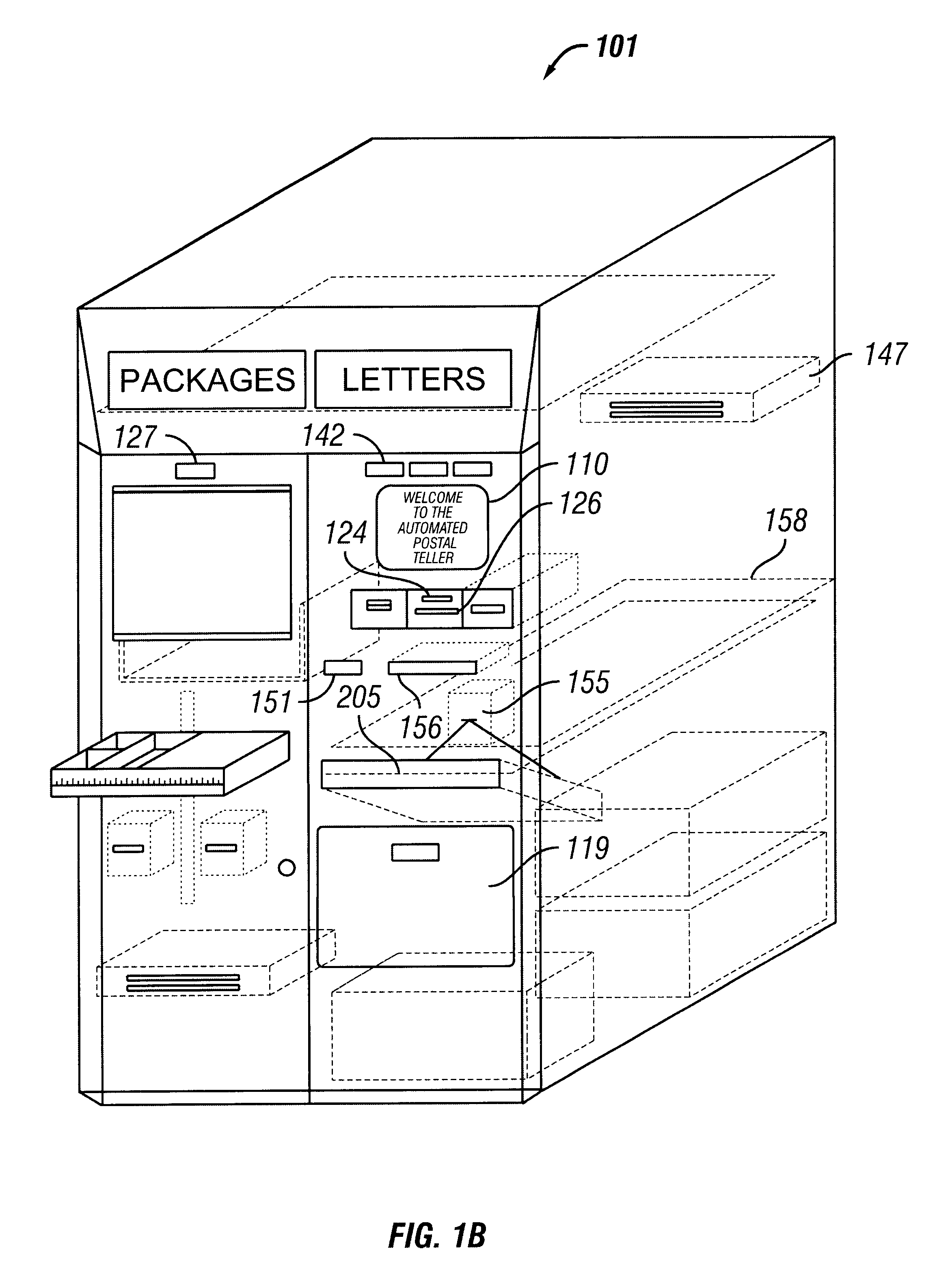 Automated self-service mail processing and storing systems