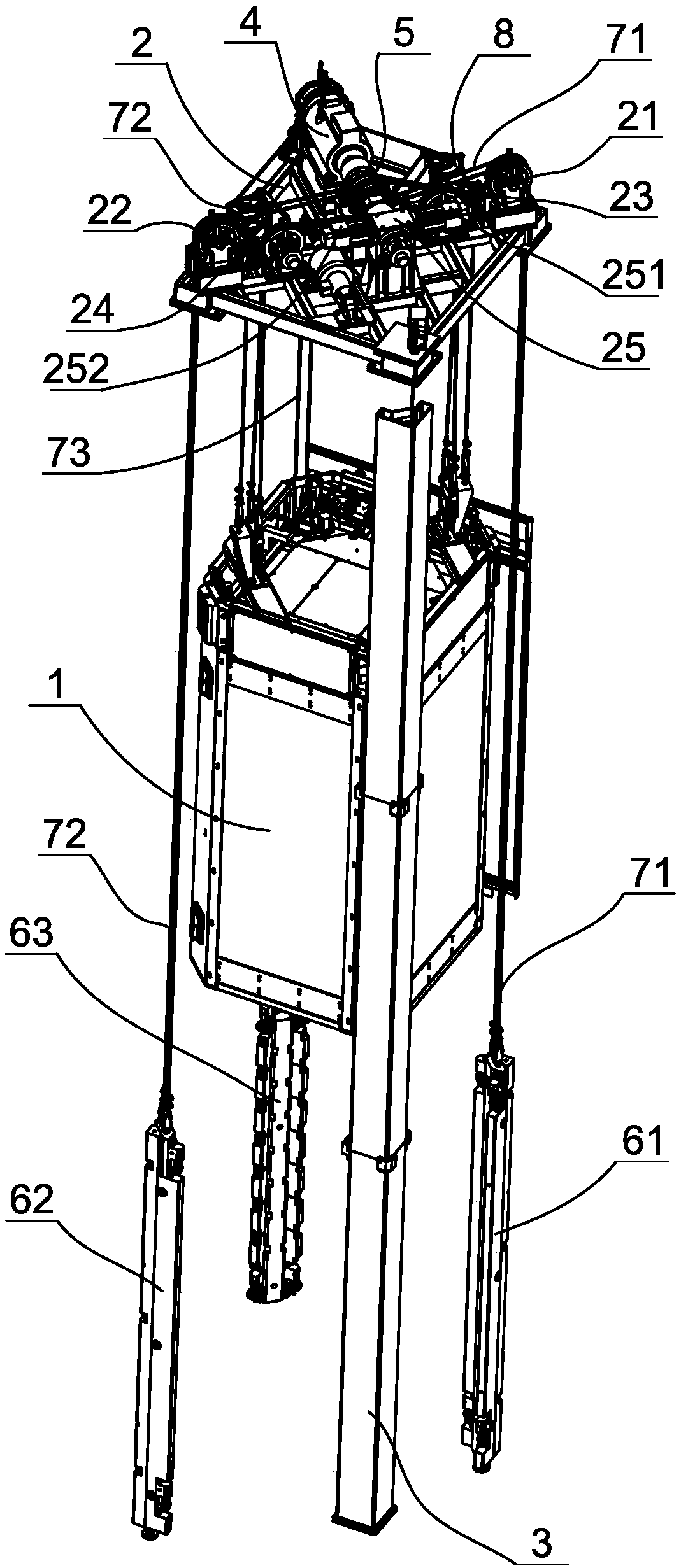 Counterweight arrangement structure in elevator traction system