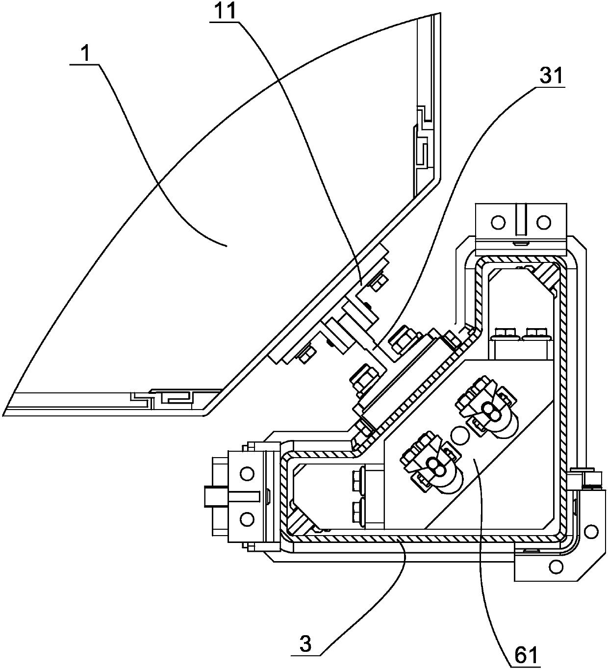 Counterweight arrangement structure in elevator traction system