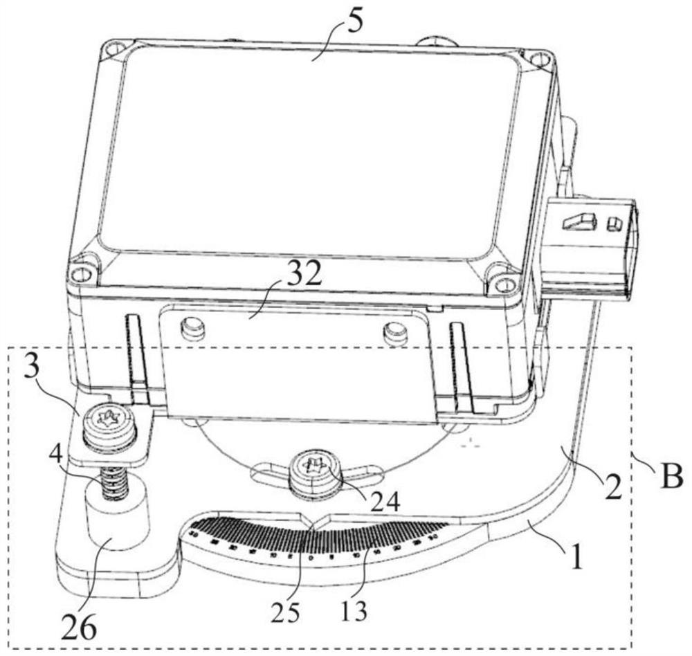 An adjustment device for millimeter wave radar