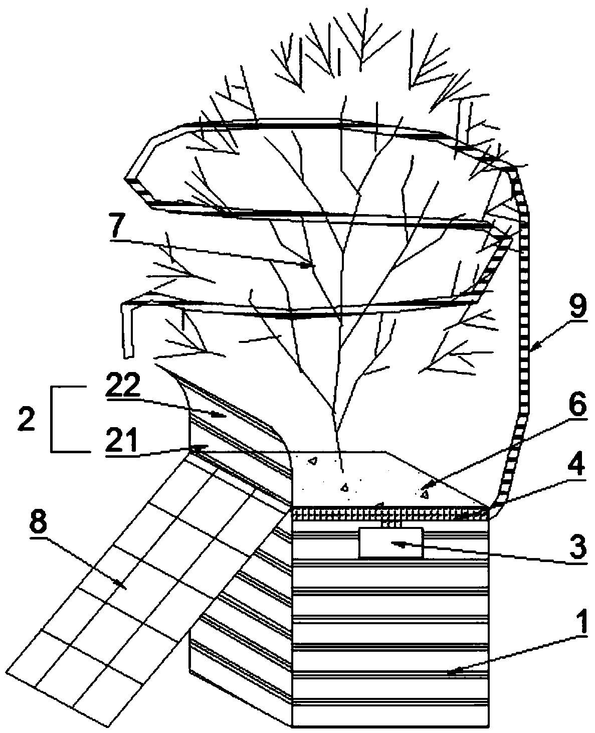 Planting box and method for brightening mountain body