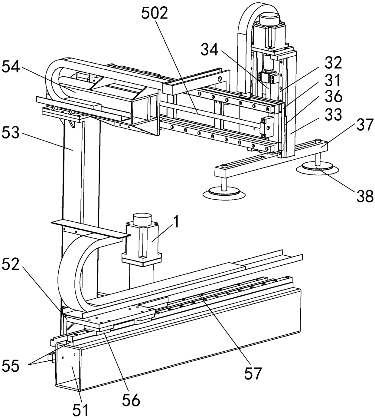 Automatic aluminum profile saw cutting device