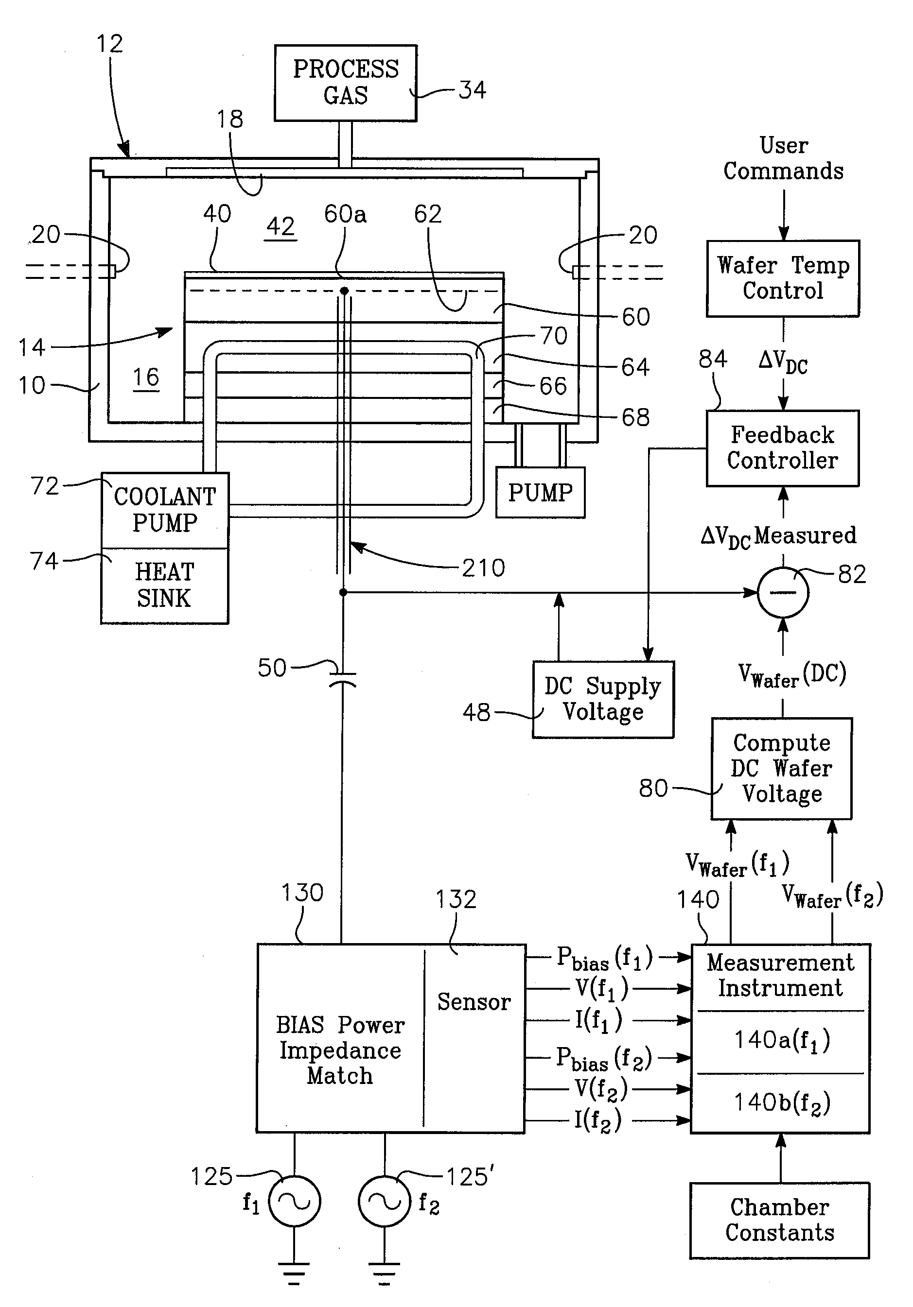 Method of feedback control of esc voltage using wafer voltage measurement at the bias supply output