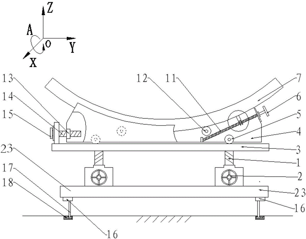 Posture adjustment assembly system used for butt joint of components of rocket and posture adjustment method