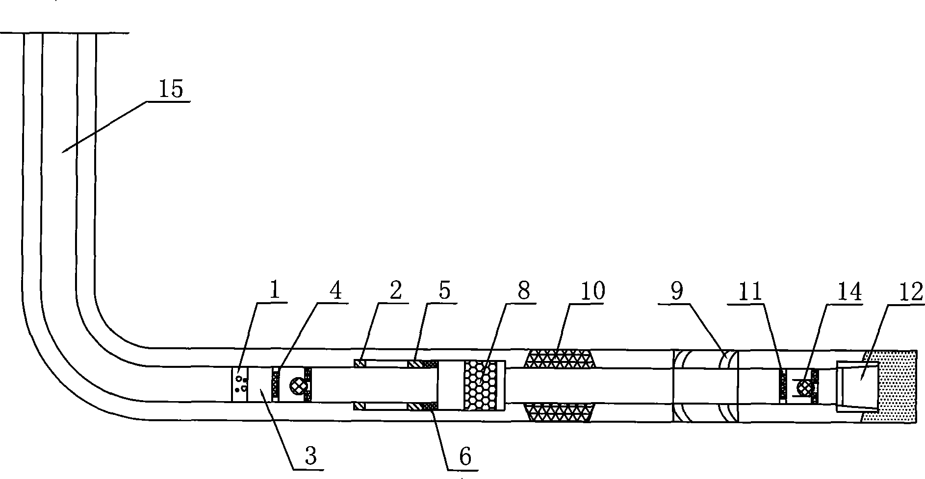 Oil well horizontal sand-pumping device as well as sand-pumping method thereof