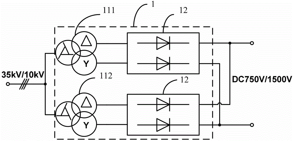 Hybrid energy feedback type direct-current traction power supply device and control method