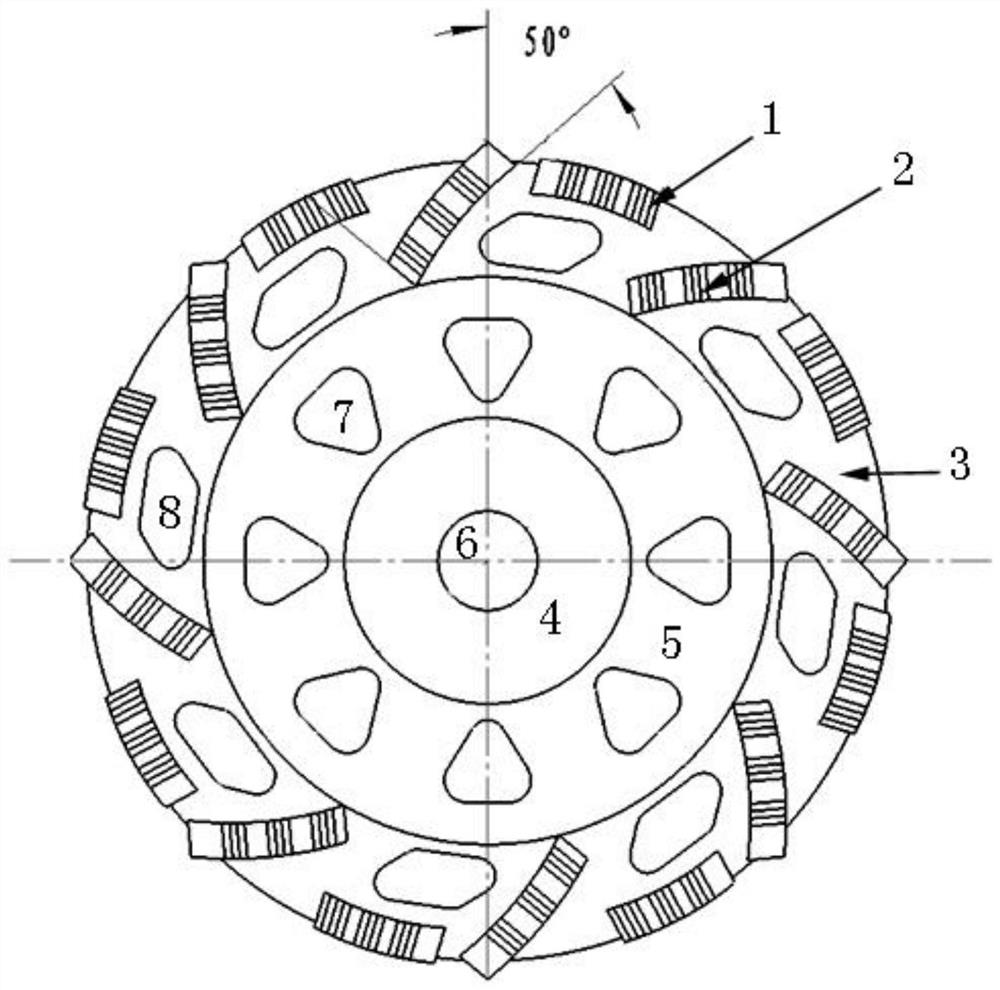 High-speed grinding diamond grinding disc and manufacturing process thereof