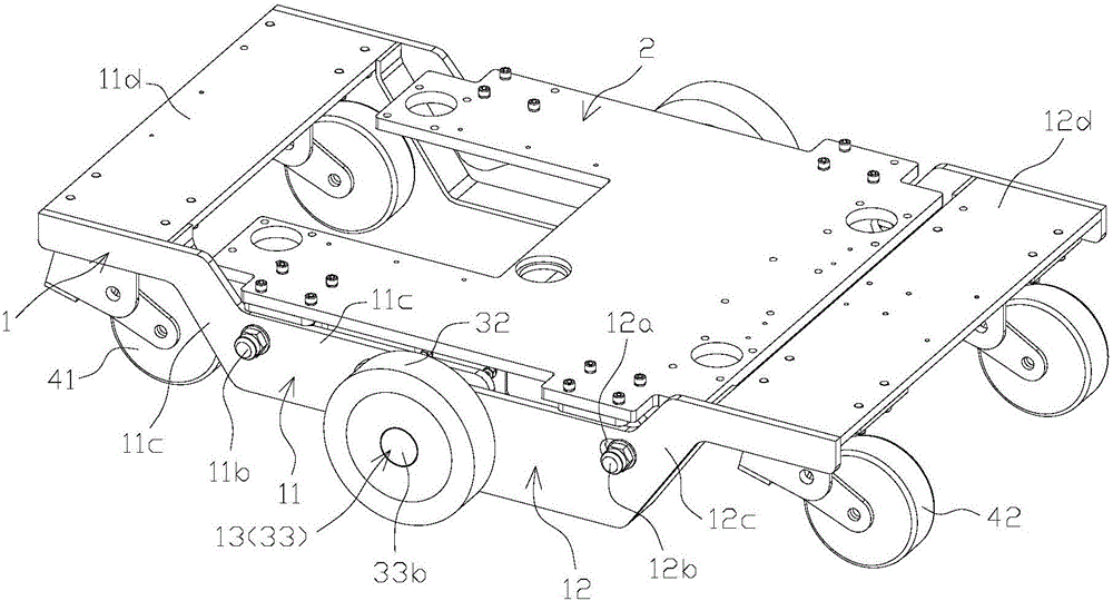 AGV chassis structure capable of adapting to ground deformation