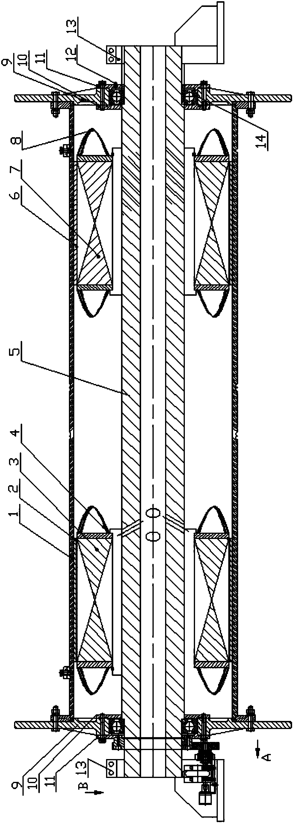 Motor and winding drum integrated lifting device structure