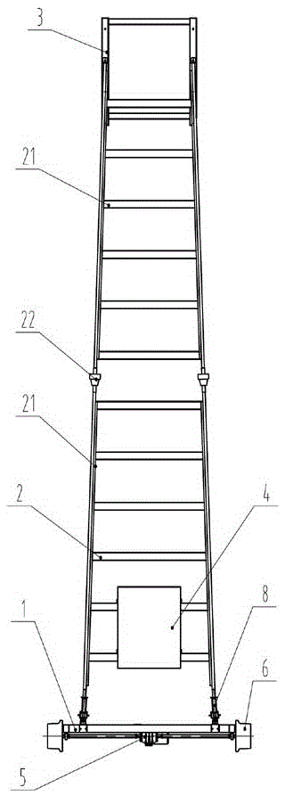A car ladder used for maintenance of electrified railway catenary