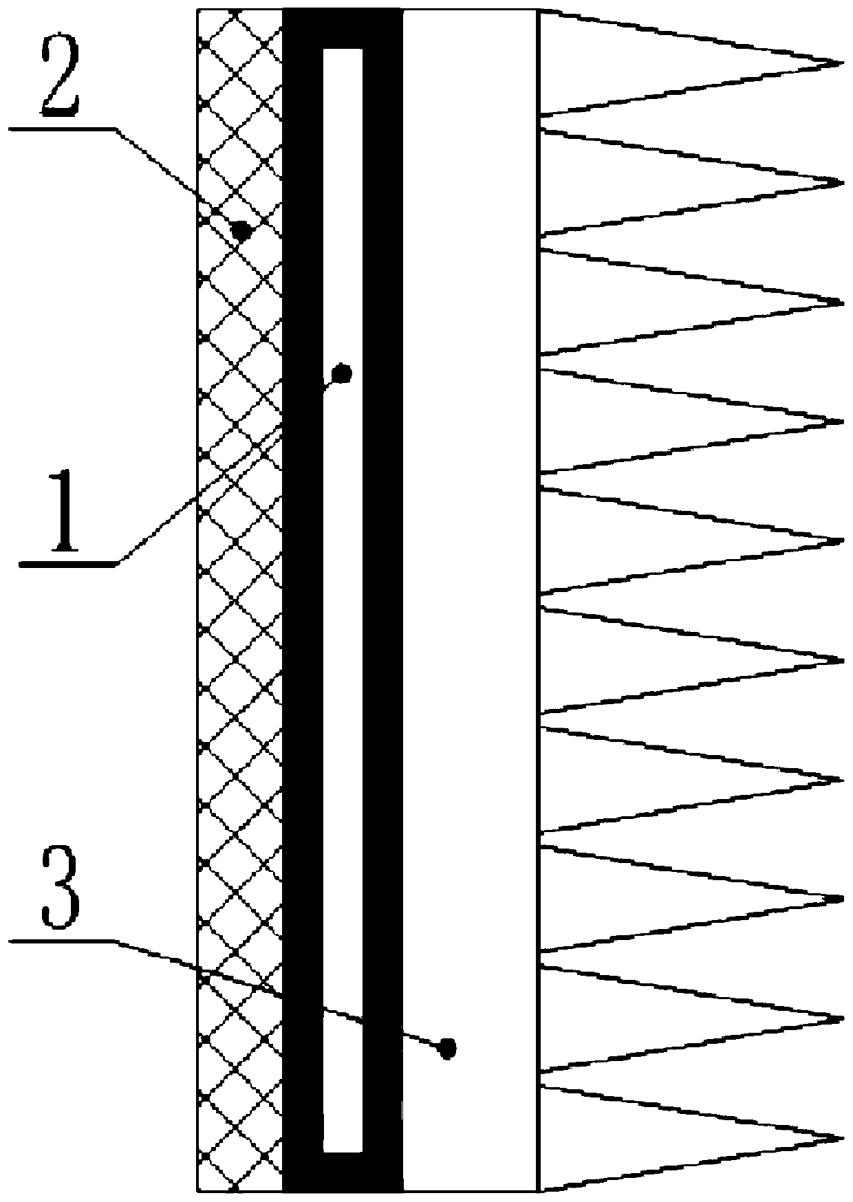 Acoustic baffle composite structure for underwater detection equipment