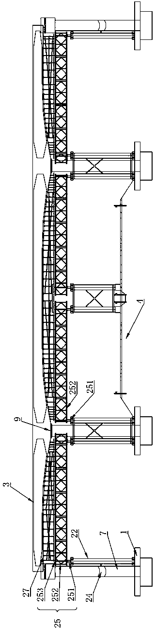 The method of dismantling the cross-line continuous beam and the support for dismantling