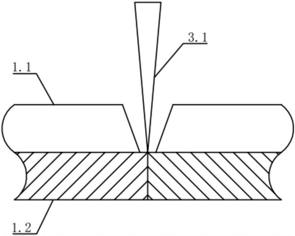 One-sided welding double-sided molding welding method for titanium steel composite pipe