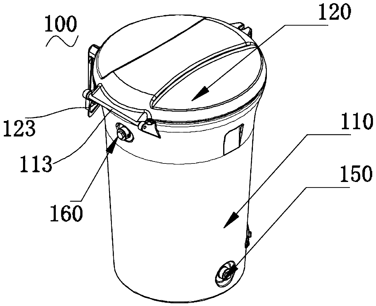 Efficient garbage composting barrel