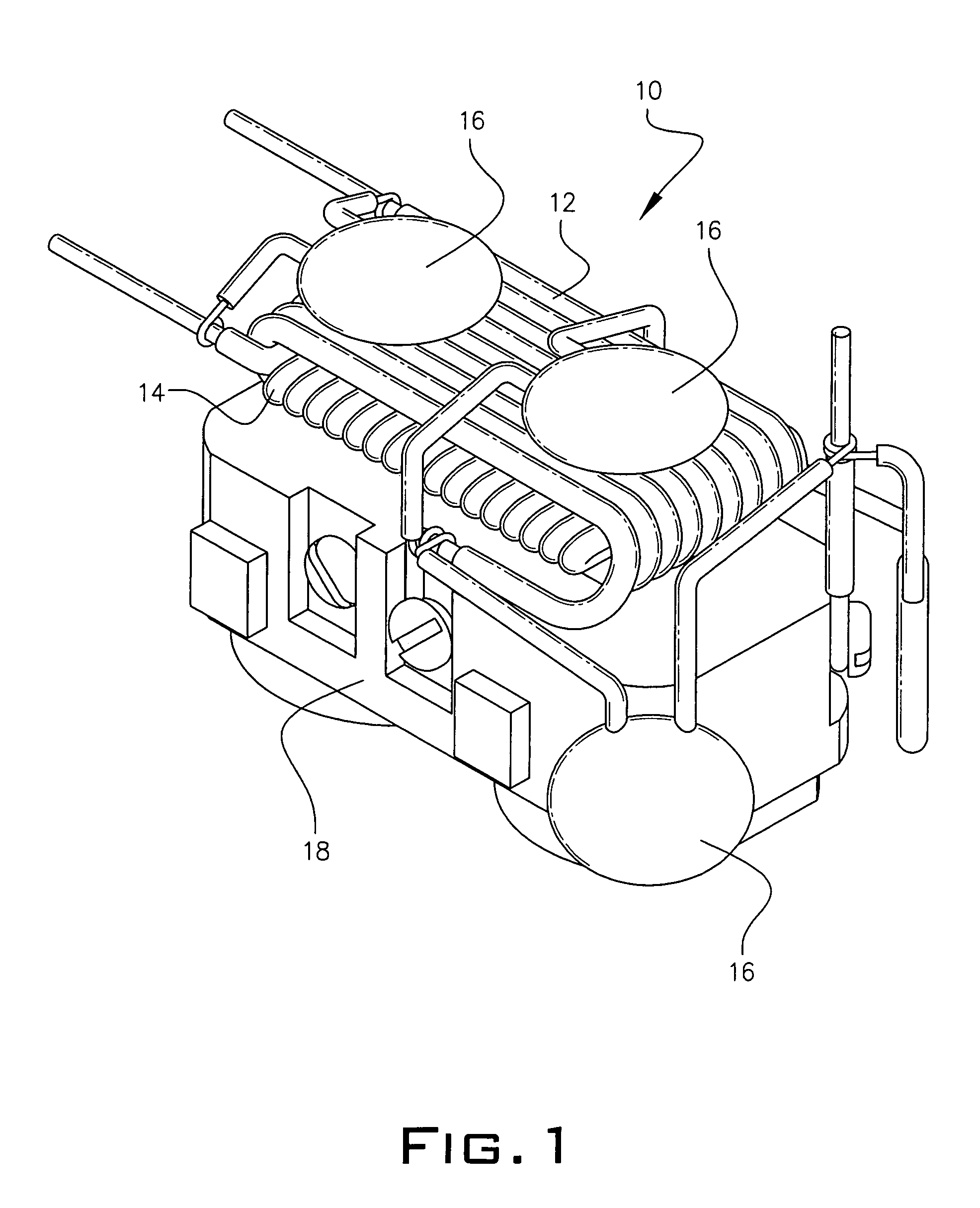 Non-ferrous surge biasing coil having multiple pairs of coils positioned at angles to one another