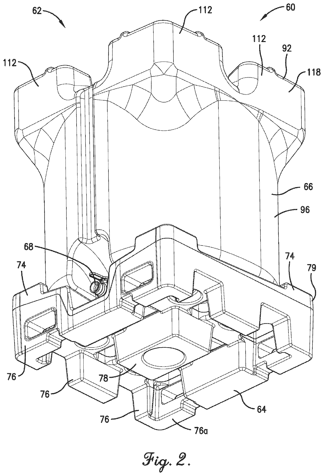 Bulk container with bottom configured for drainage