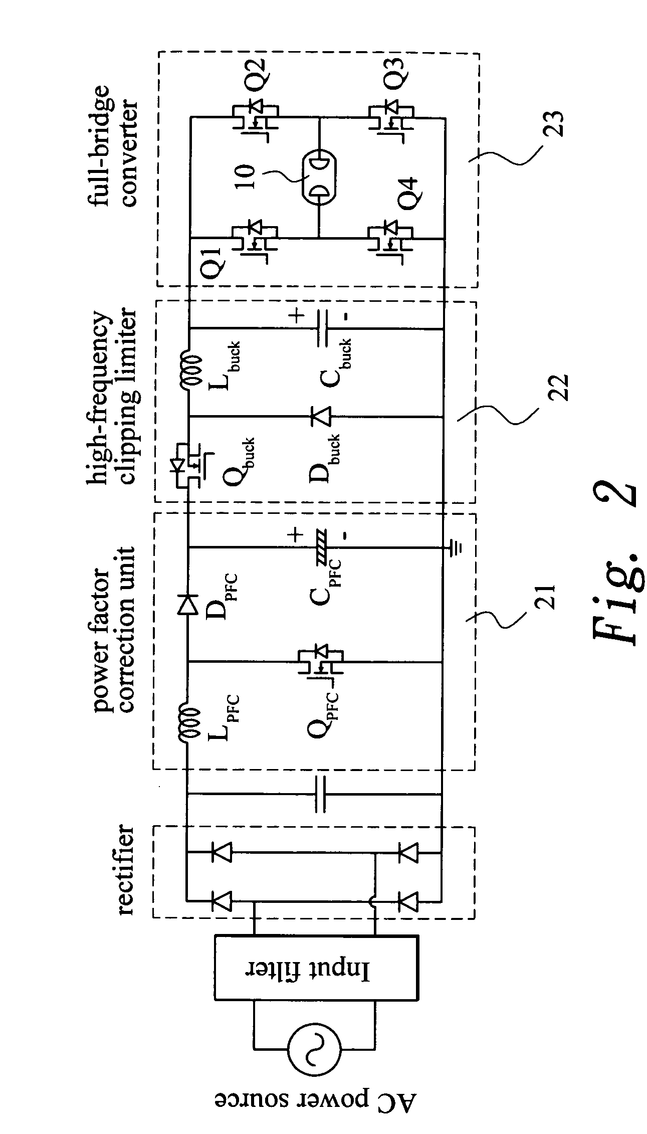 Single-stage electronic ballast device