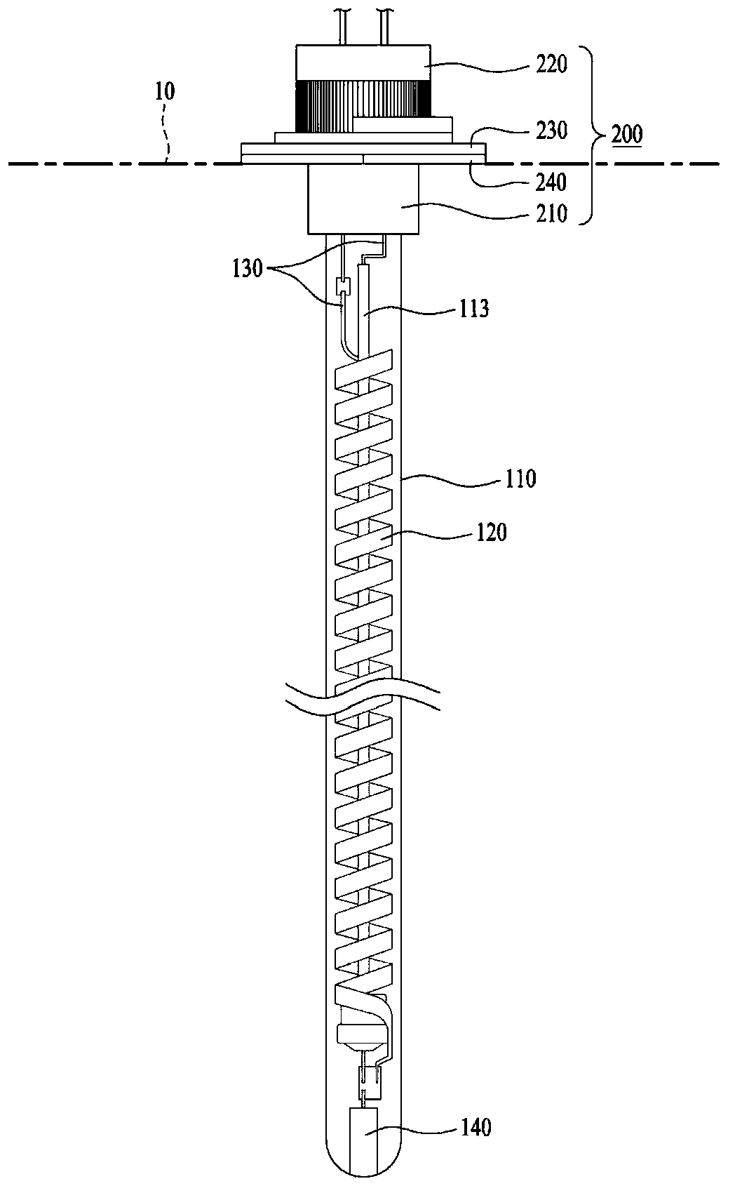 Carbon heater with mobile quartz tube