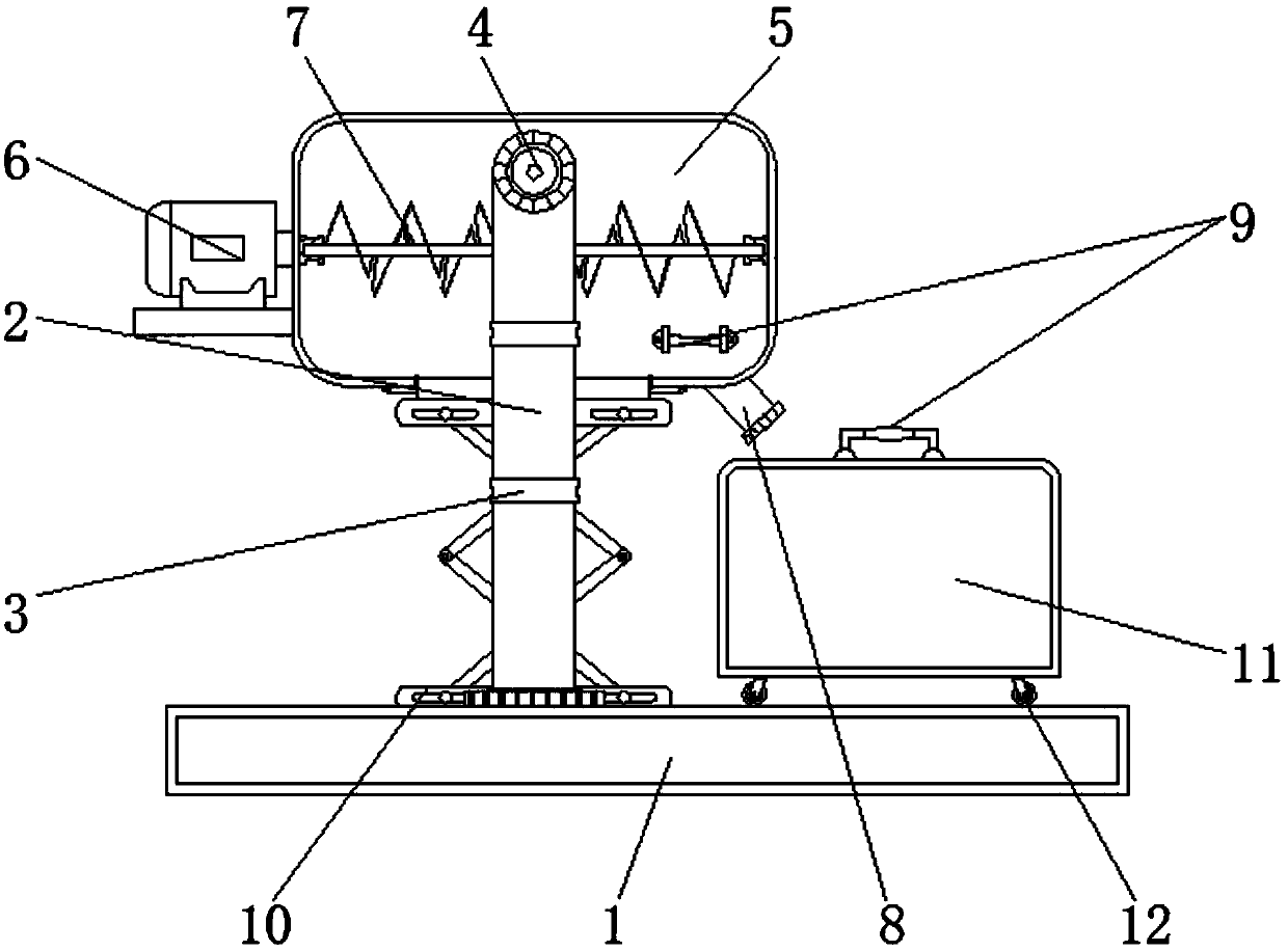 Feed grinding device making feed easy to feed and discharge