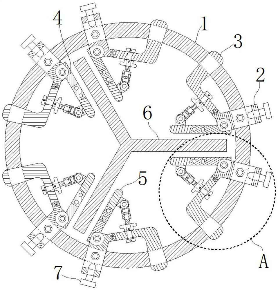 Surrounding type double-side reinforcing type multi-ported valve pipeline clamp