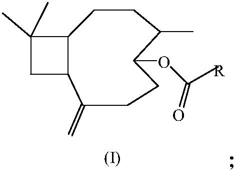 Furoic acid beta-caryophyllene-5-ester compound as well as preparation method and application of furoic acid beta-caryophyllene-5-ester compound