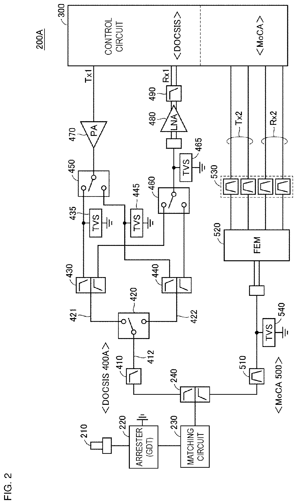 Transmitting and receiving circuit