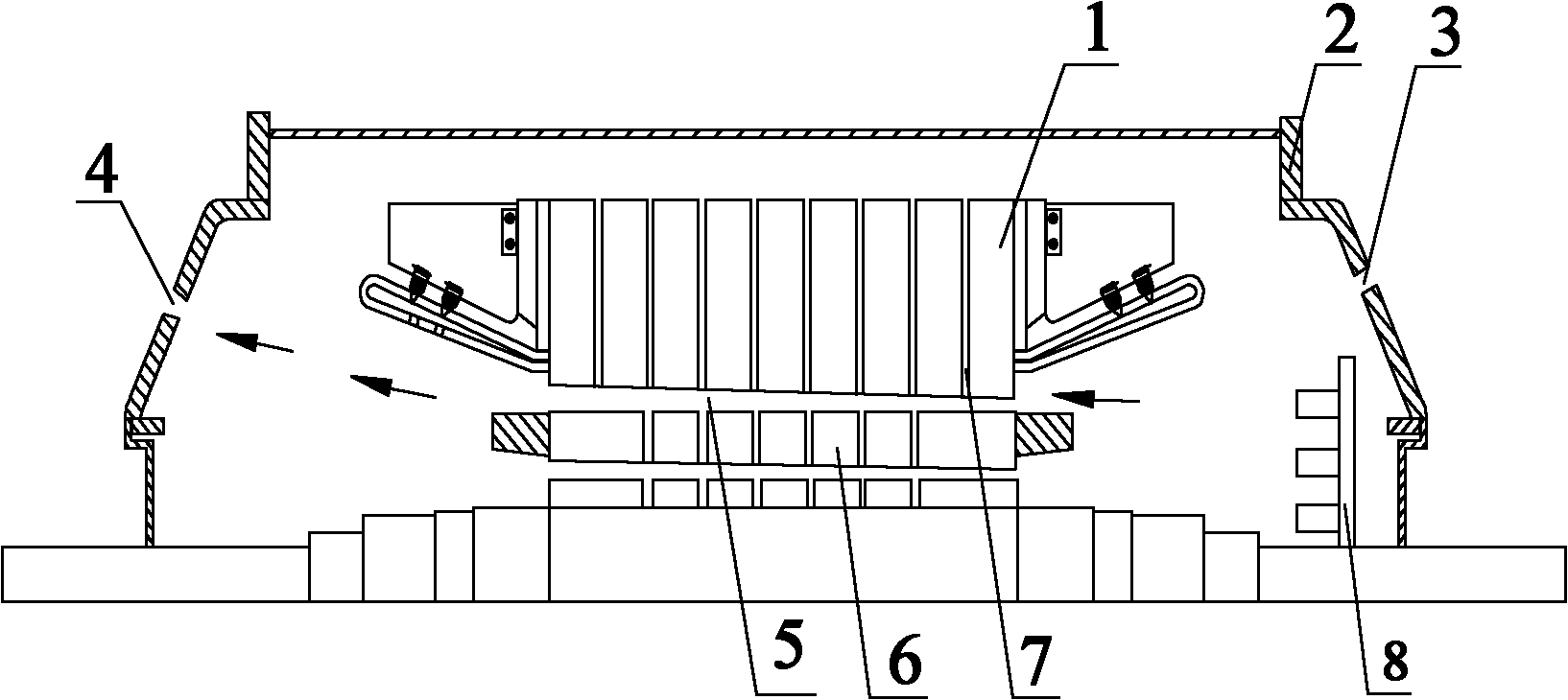 Motor air cooling structure and horizontal motor