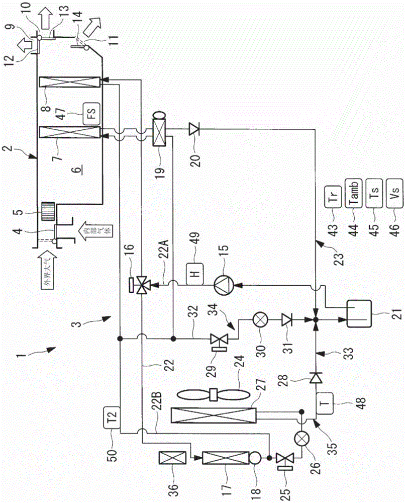 Heat-pump-type vehicle air conditioning system and defrosting method thereof