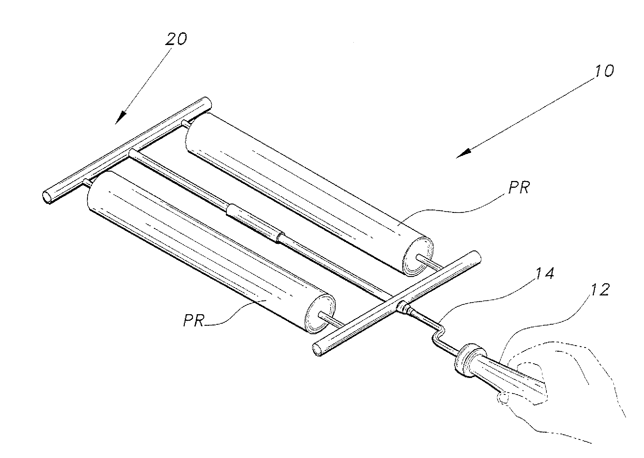 Multiple paint roller holder