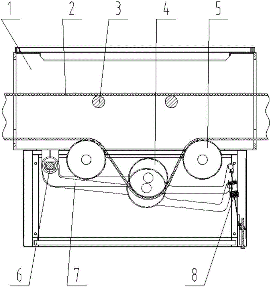 Belt conveyor and belt tensioning device thereof