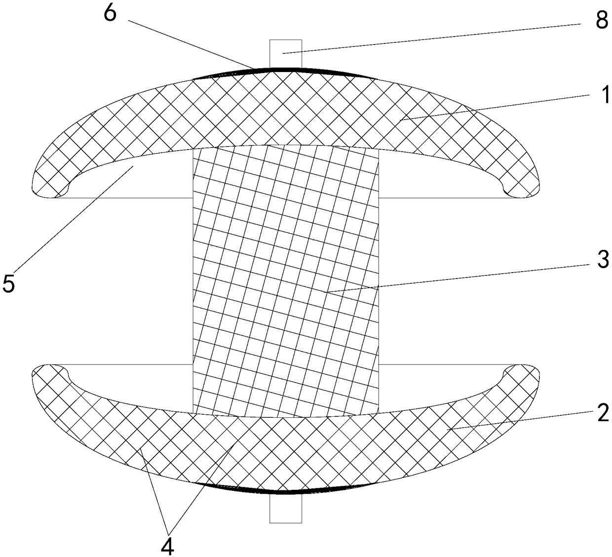 A closure device for preventing thrombosis of patent oval foramen and a preparation method