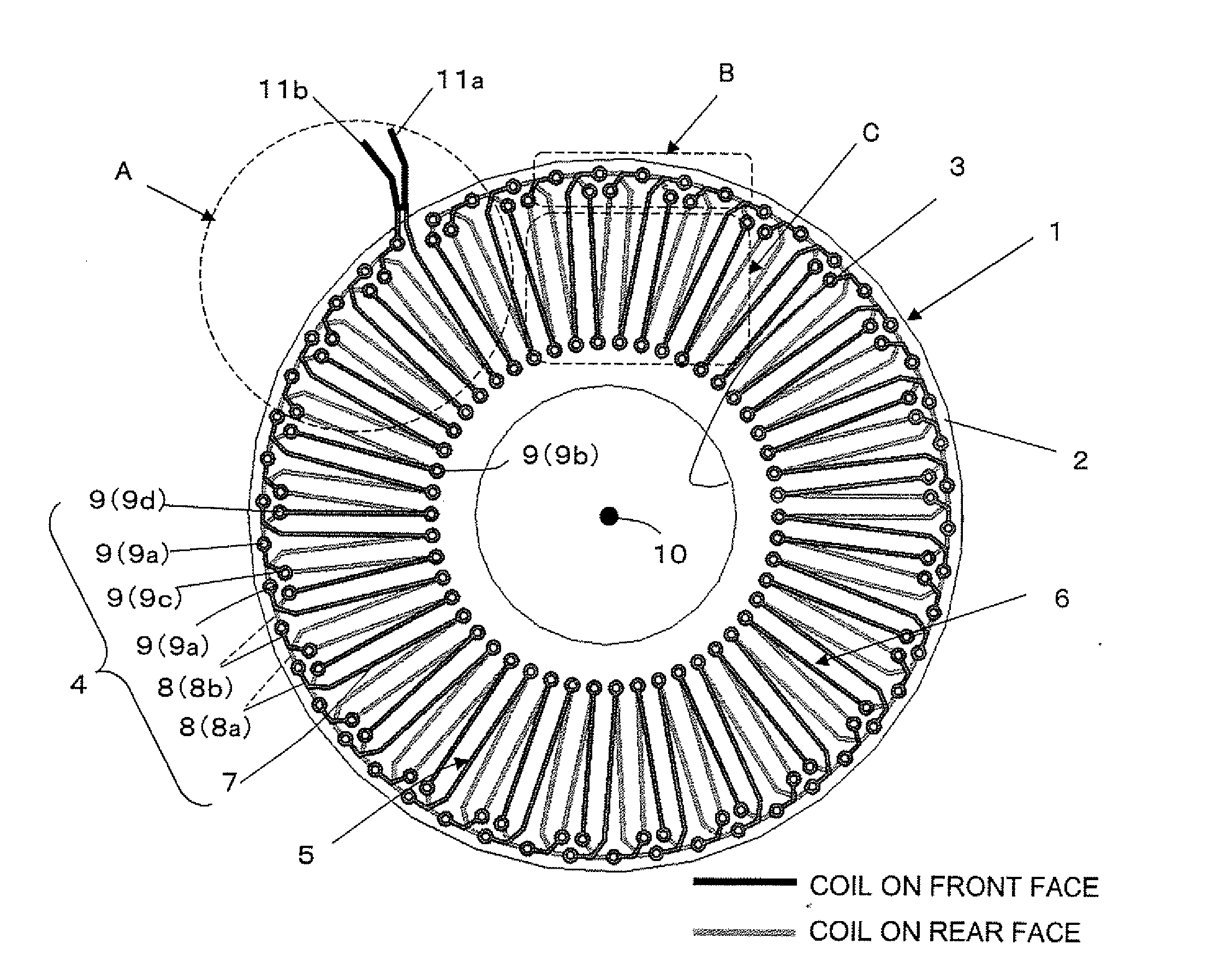 Alternating current detection coil