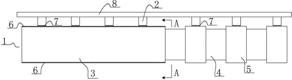 The anti-slip structure for construction uses steel instead of wood as the main and auxiliary keel structure