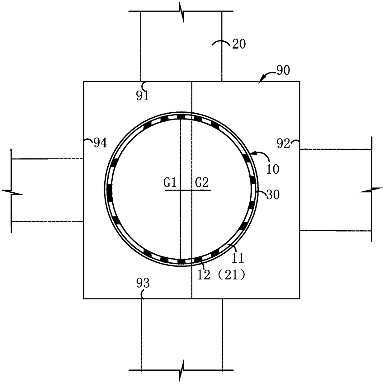 Connection joint between concrete filled steel tube column and reinforced concrete beam and its construction method