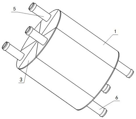 A multiphase fluid temperature changing device