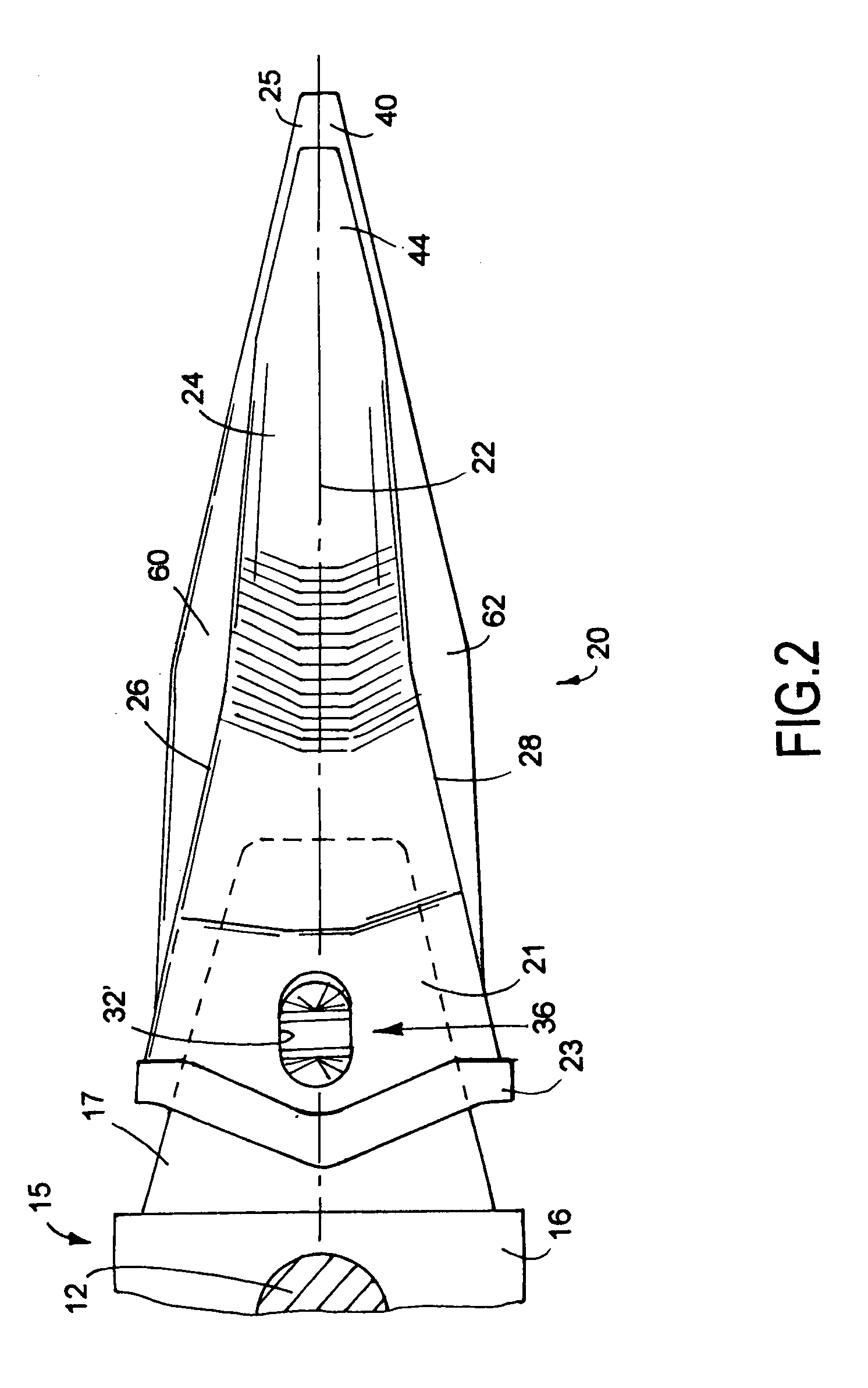 Ground engaging digging tooth