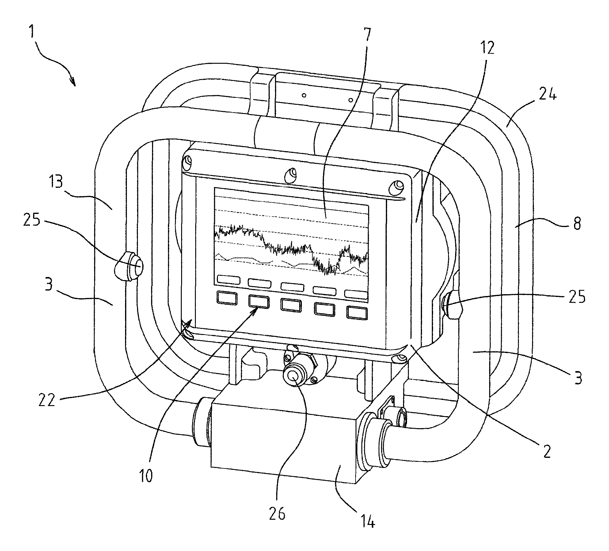 Hand-held apparatus for controlling the condition of a circulating band in a papermaking machine