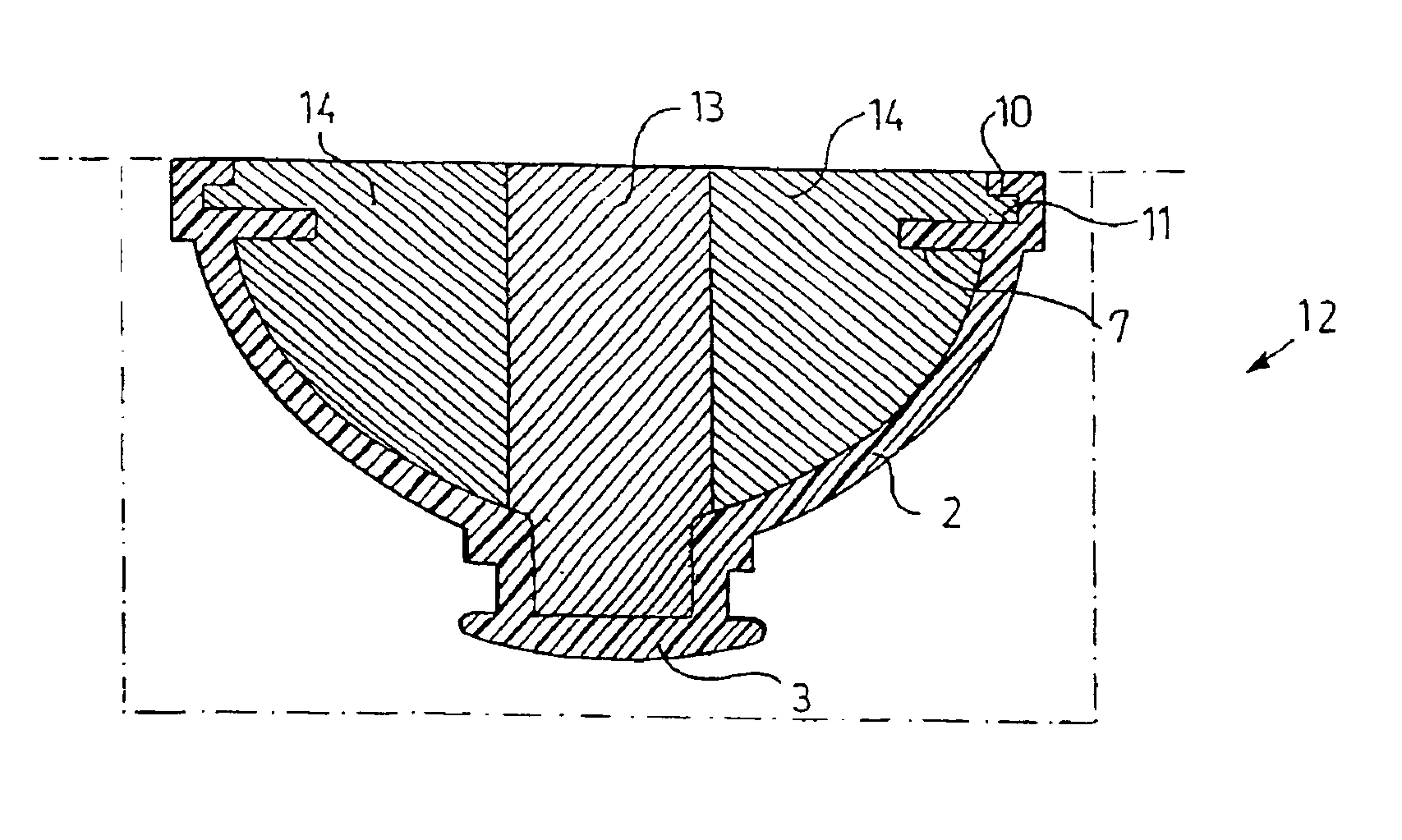 Method for producing a hearing protection cup, and tool used for its production