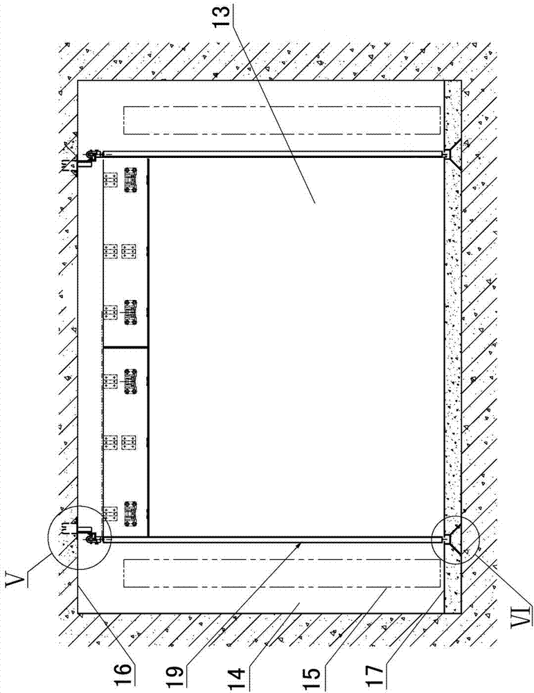 Folding type disguising door of protective section of subway entrance and subway exit