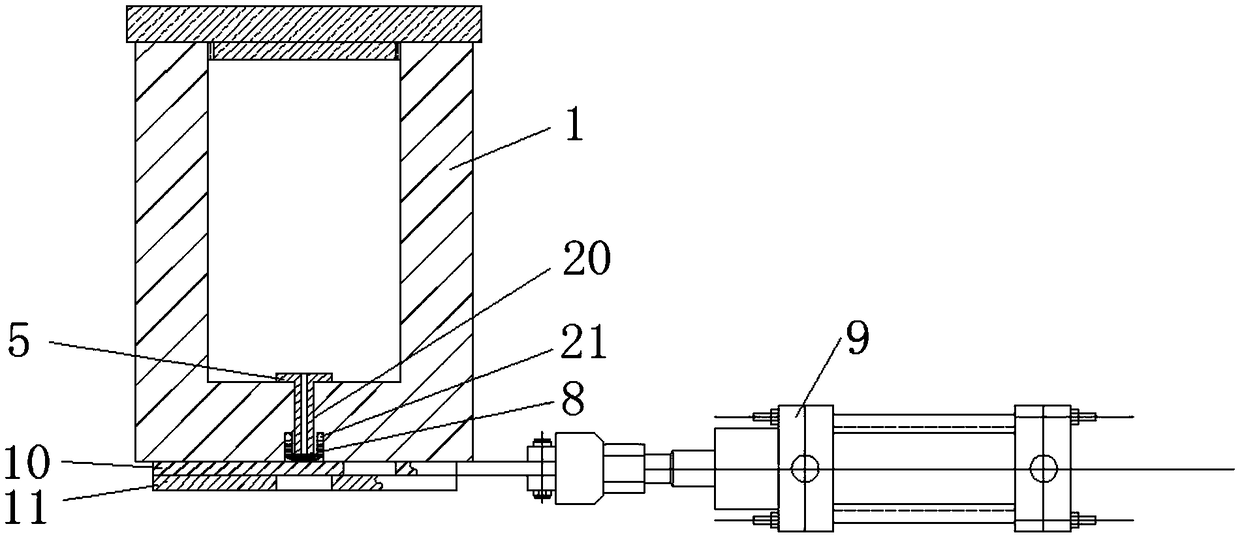 Instant opening device for molten liquid in high-temperature high-pressure container