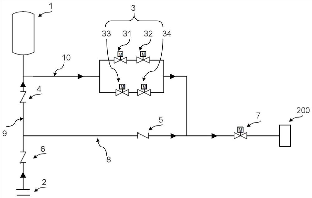 Air supply system and method for pneumatic valve executing mechanism