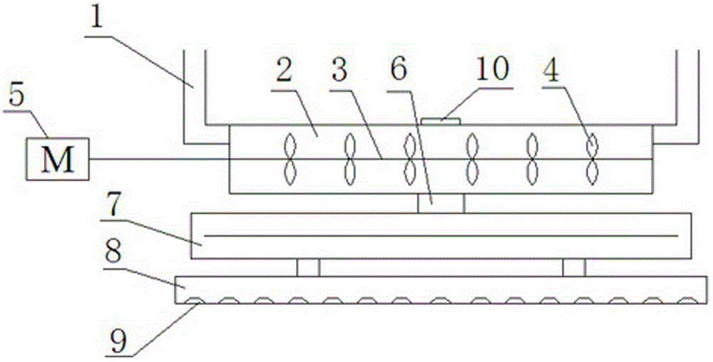 Mortar spraying device of crystal multi-wire cutting machine