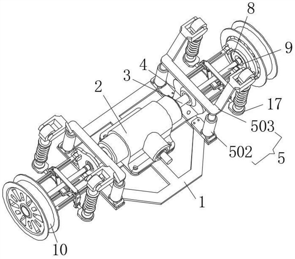 A car suspension with adjustable travel range