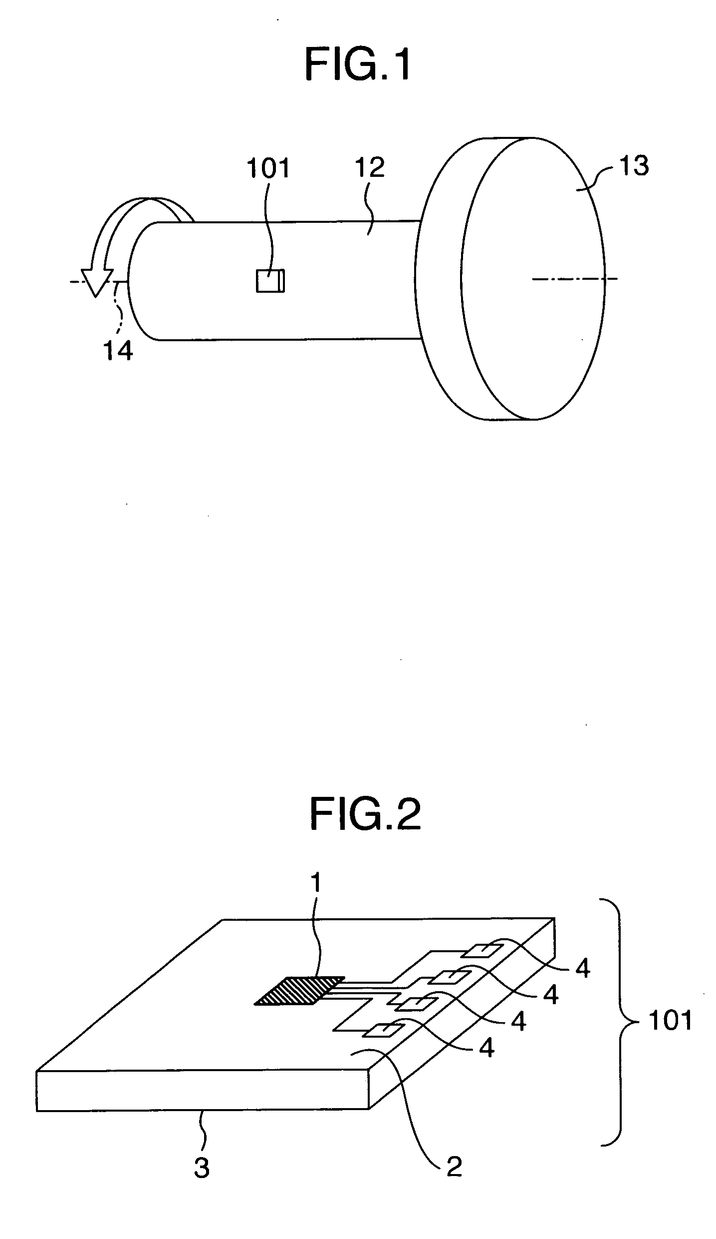 Rotating body dynamic quantity measuring device and system