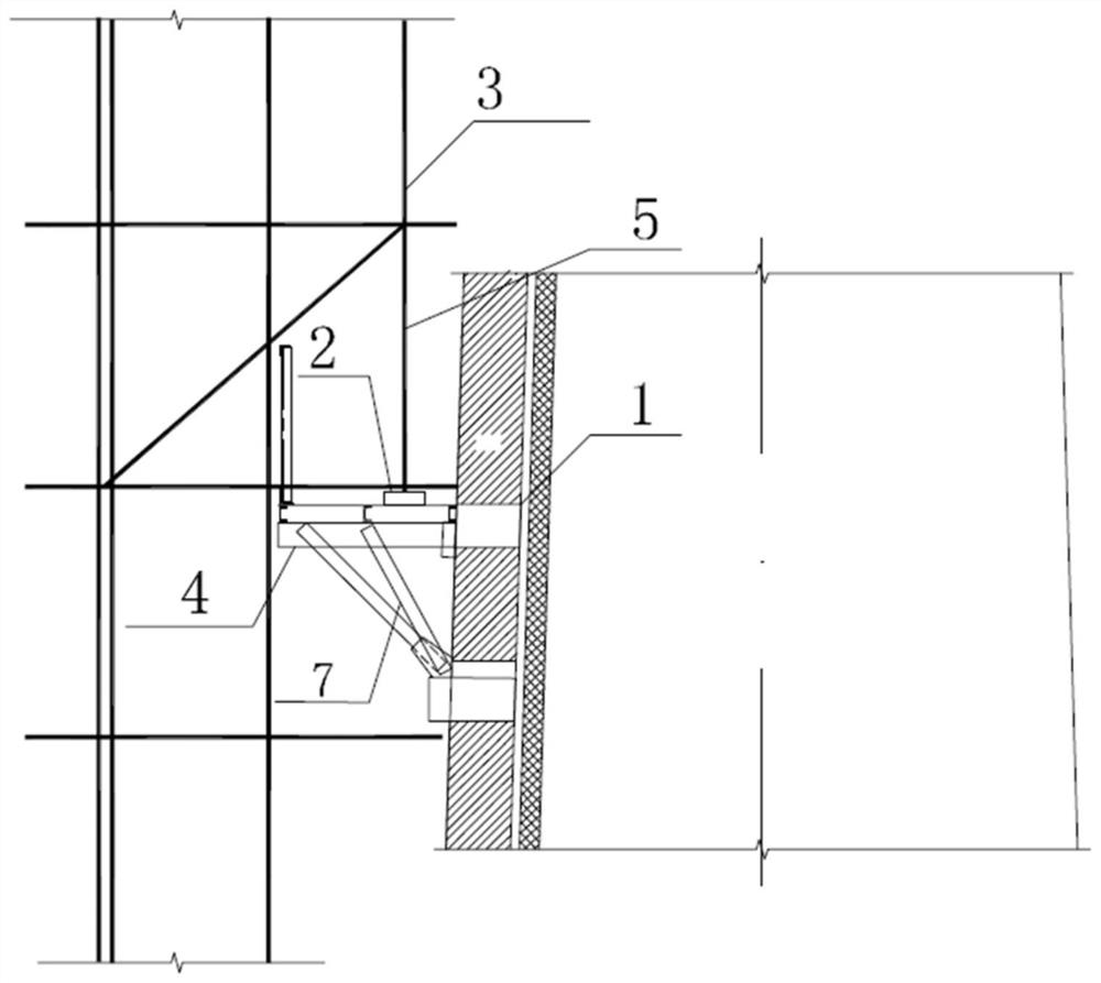 Method for repairing high-rise brick chimney wall surface