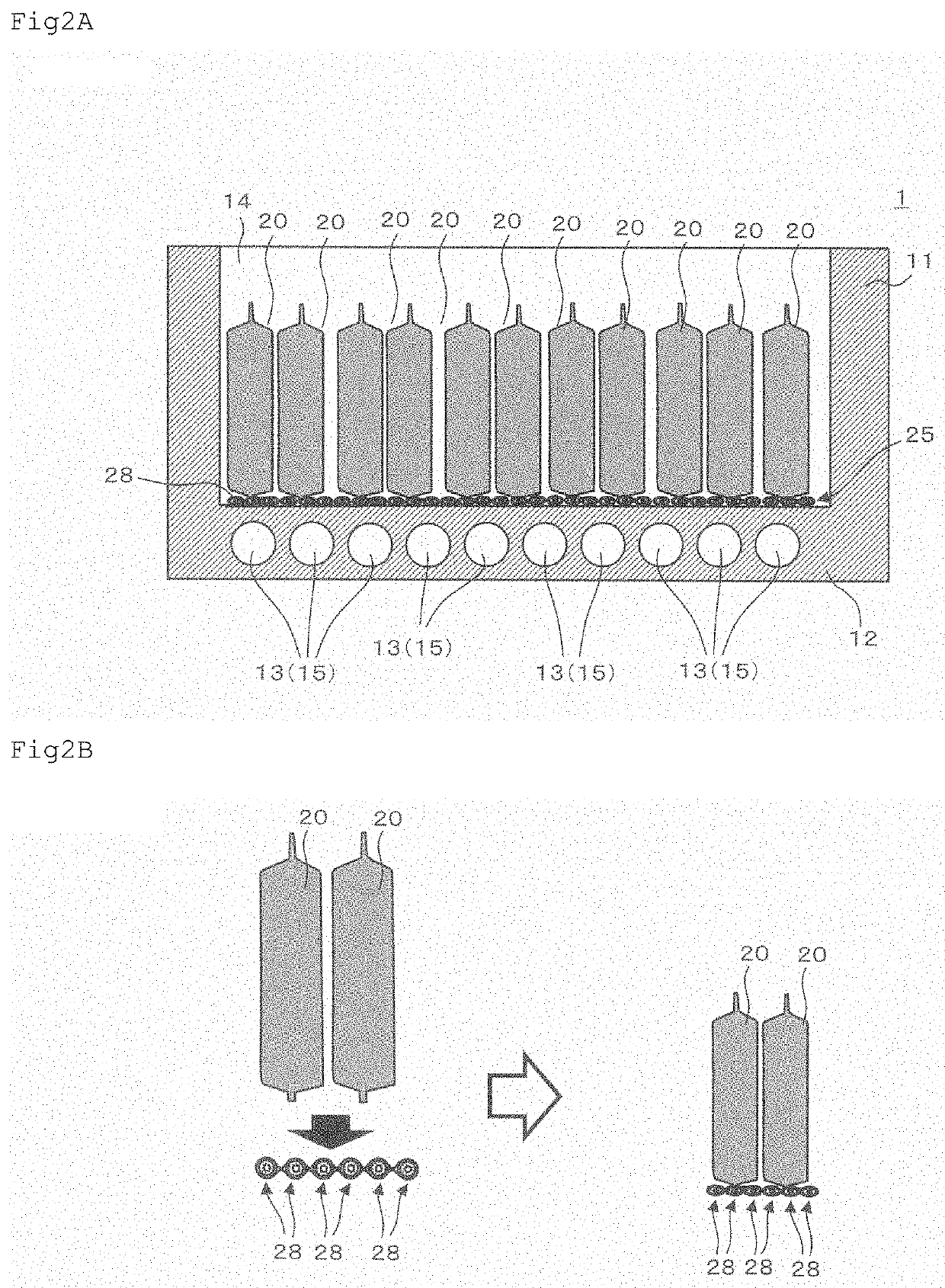 Heat dissipating structure and battery provided with the same