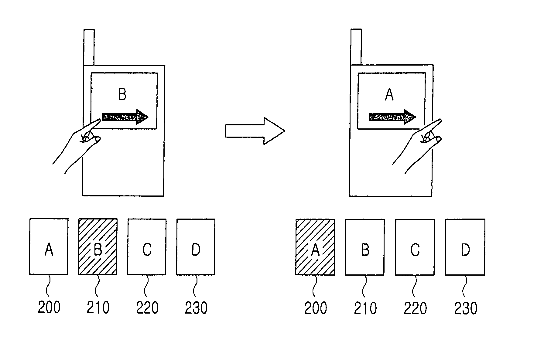 Method for changing and rotating a mobile terminal standby screen