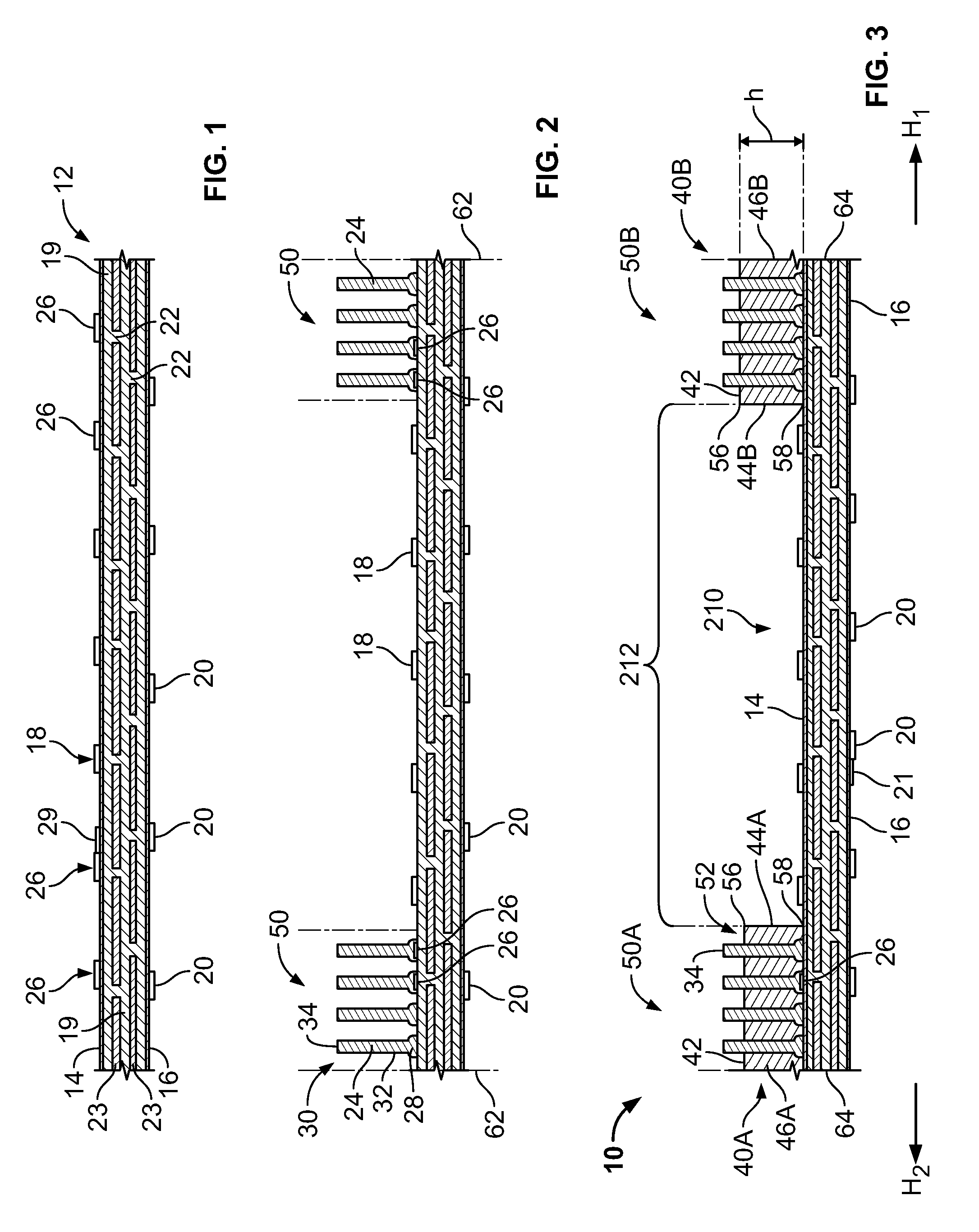 Structure for microelectronic packaging with bond elements to encapsulation surface
