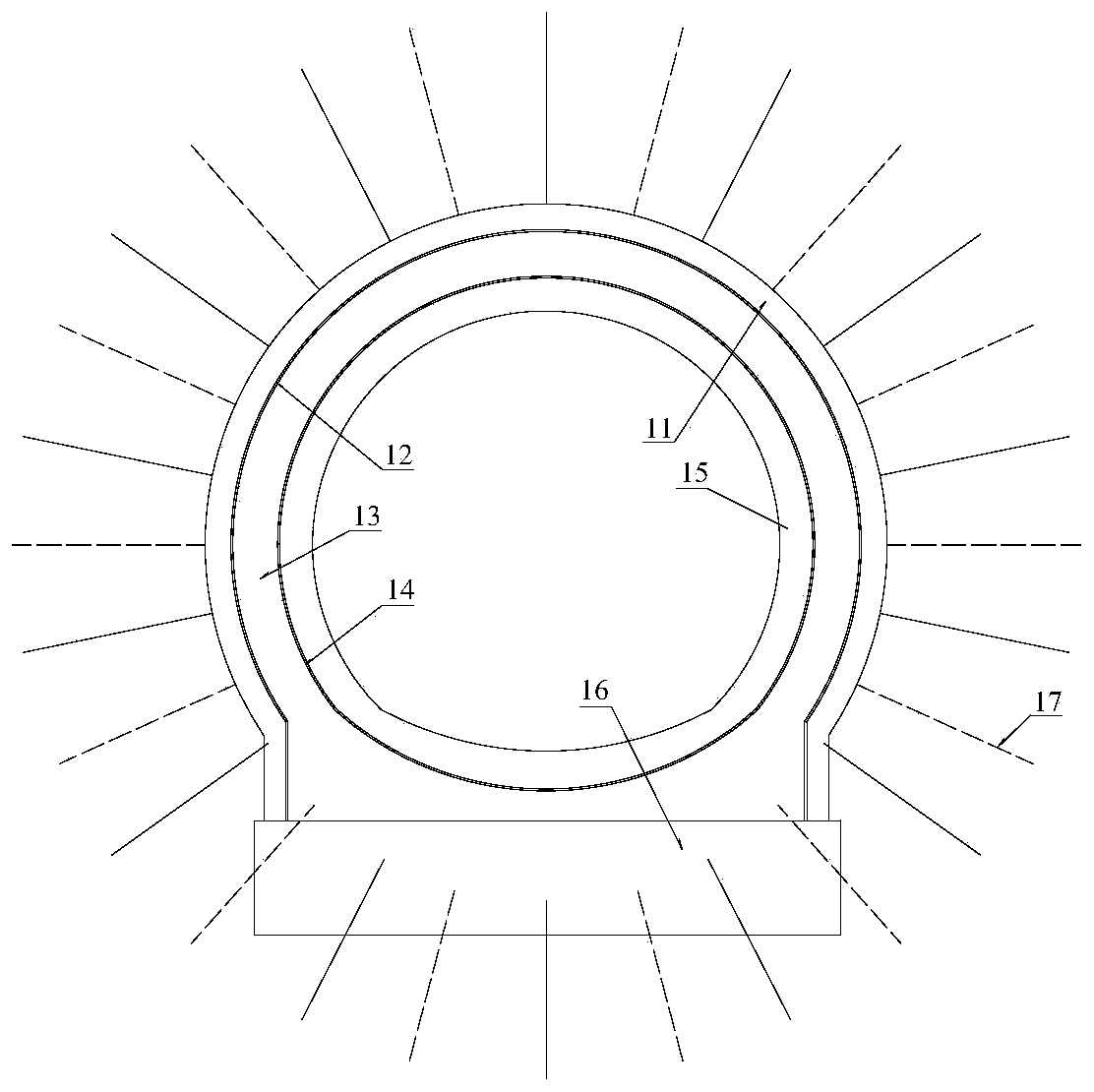 A comprehensive control structure and construction method of tunnel karst cave and groundwater